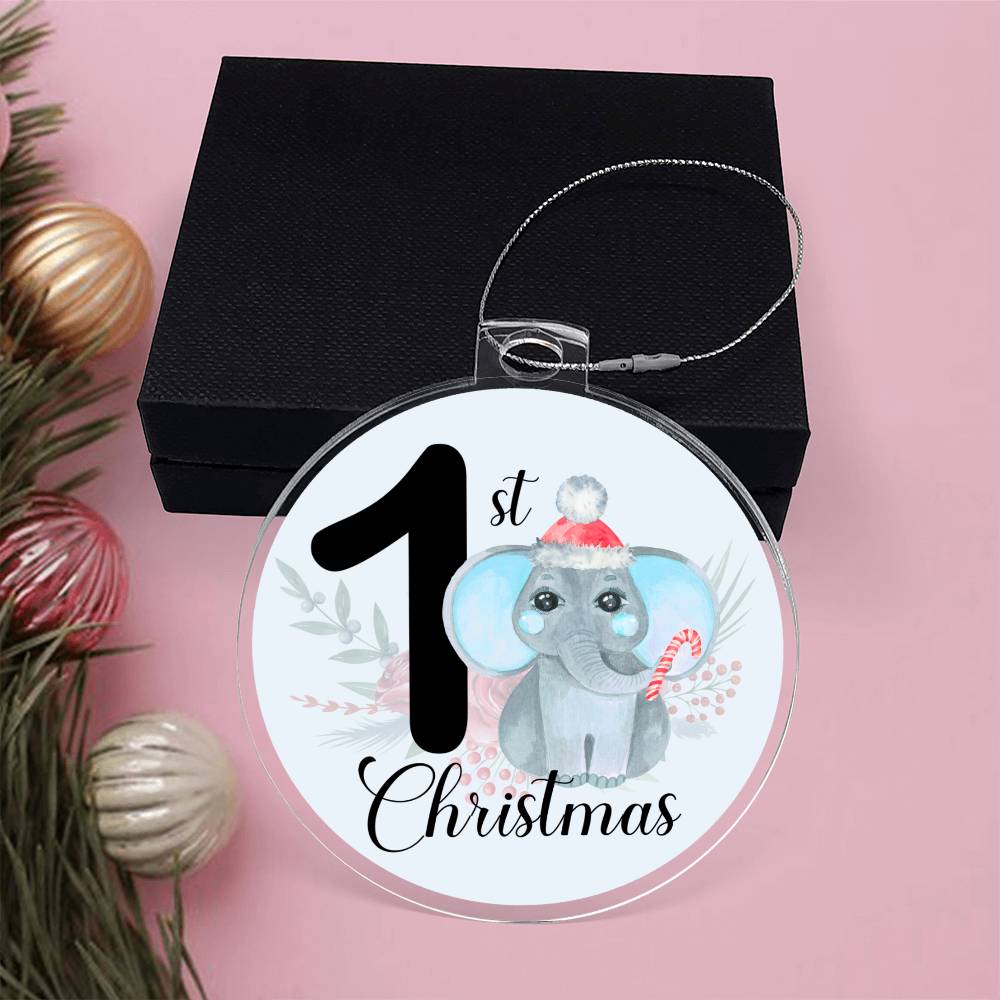 Baby's 1st Christmas Blue Elephant Christmas Tree Ornament-[product type]