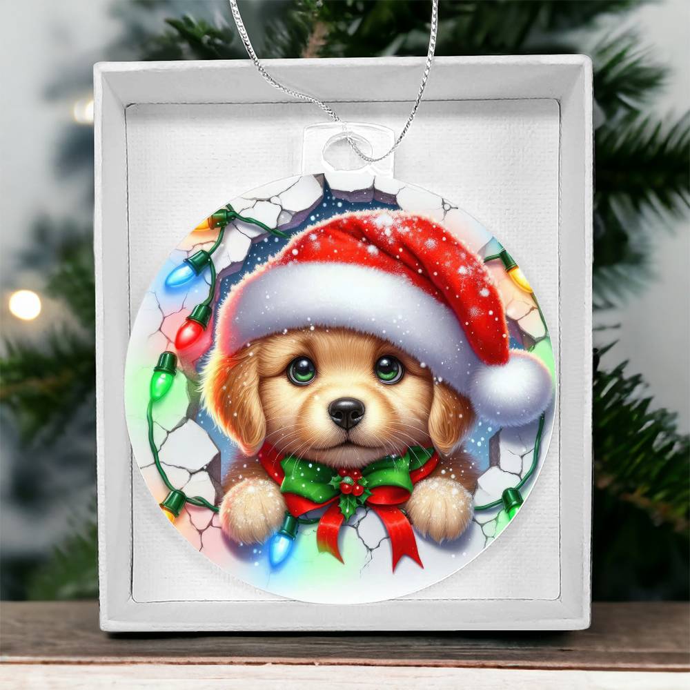 Puppy Dog Breakaway 3D Effect Acrylic Ornament