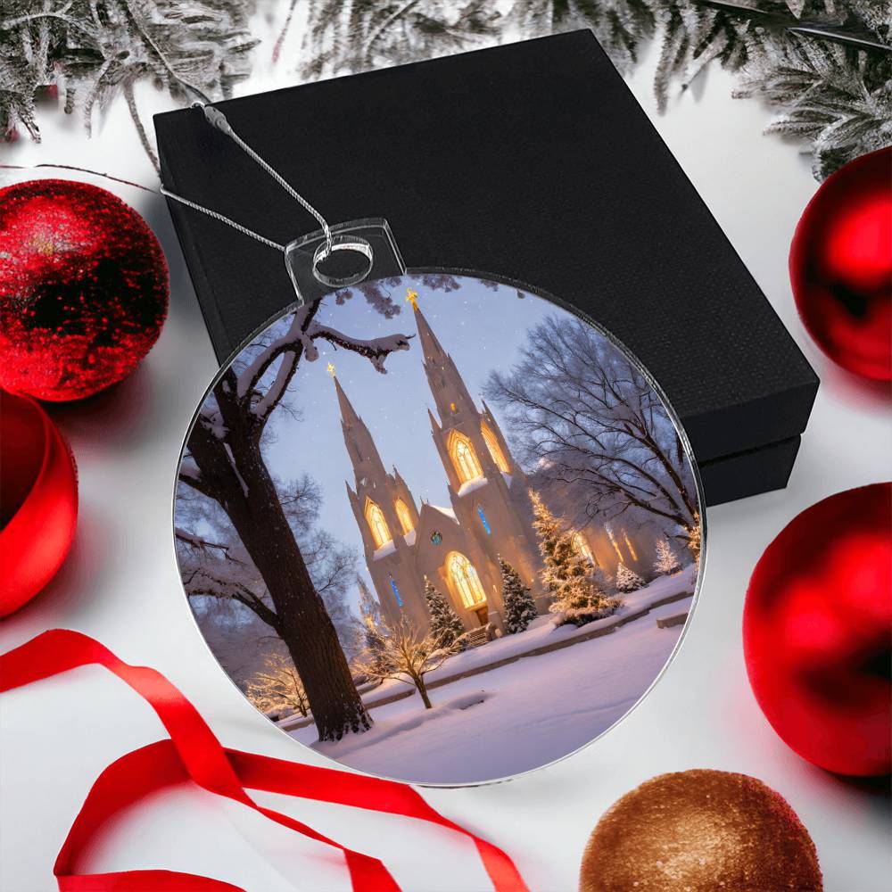 Snowy Church Christmas Ornament Festive Holiday Decor for Your Tree-[Heartfelt Family Gift]