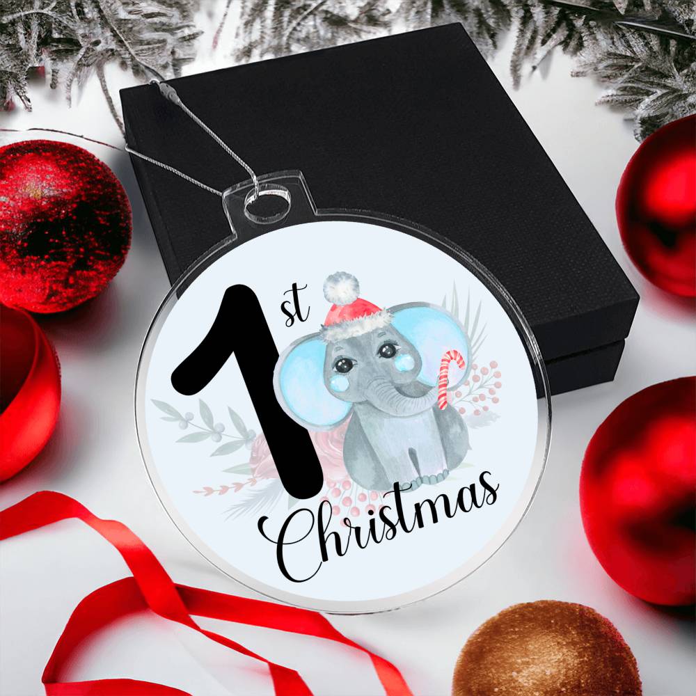 Baby's 1st Christmas Blue Elephant Christmas Tree Ornament-[product type]