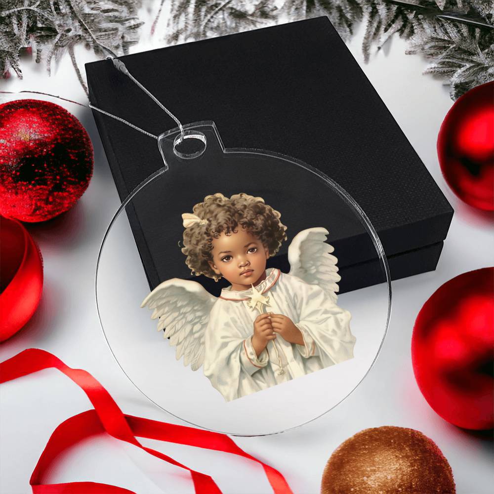 African American Angel Christmas Ornament-[product type]