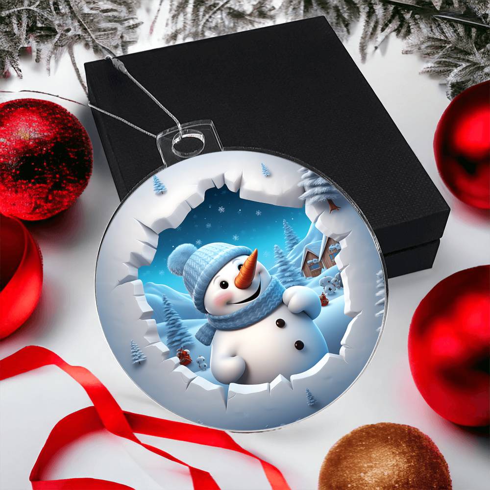 Snowman Acrylic Ornament-[Heartfelt Family Gift]