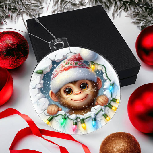 Monkey Breakaway 3d Effect Acrylic Ornament-[Heartfelt Family Gift]