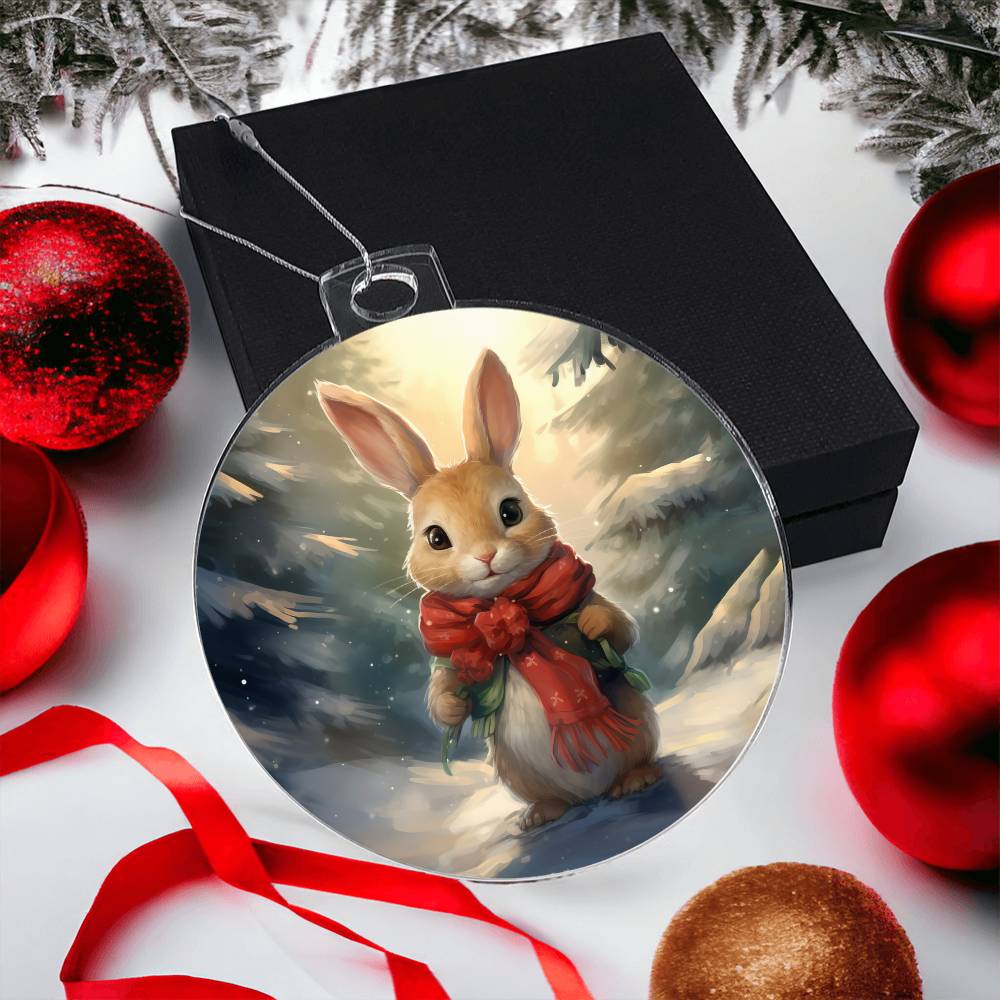 Bunny Christmas Tree Ornament Acrylic Ornament-[product type]