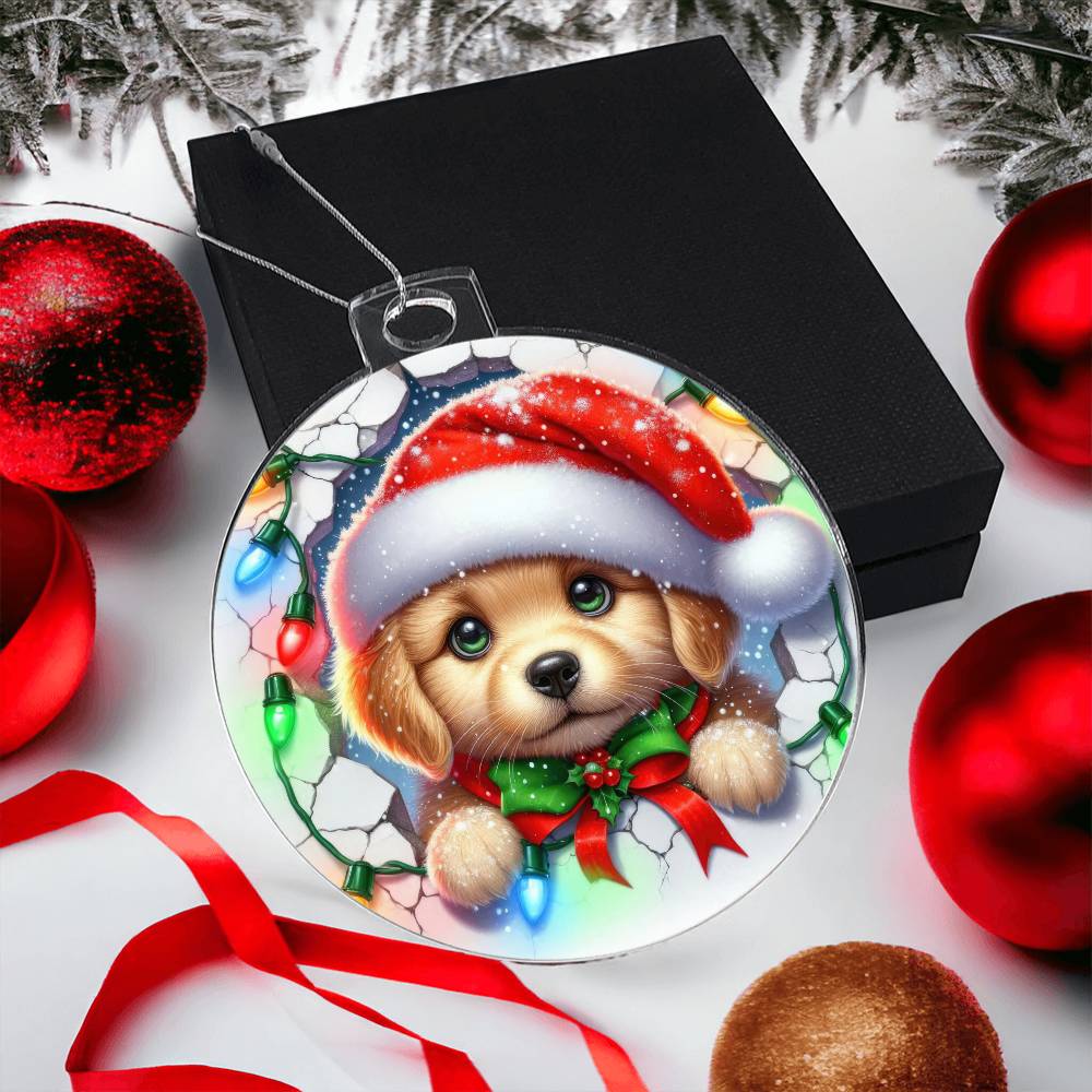 Puppy Dog Breakaway 3D Effect Acrylic Ornament