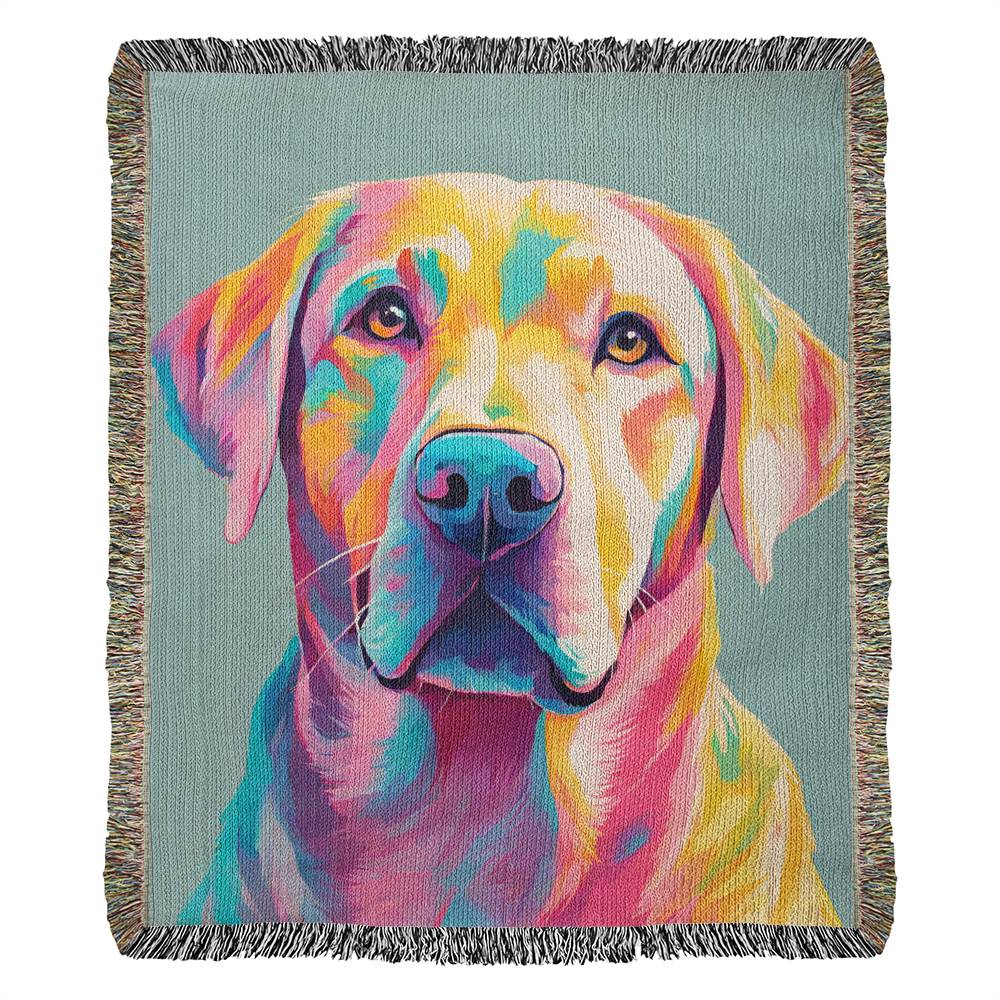 Pastel Labrador Retriever Woven Blanket Tapestry-[product type]