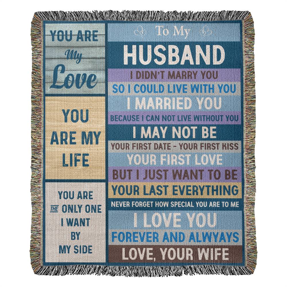 To My Husband Woven Blanket Gift-[product type]