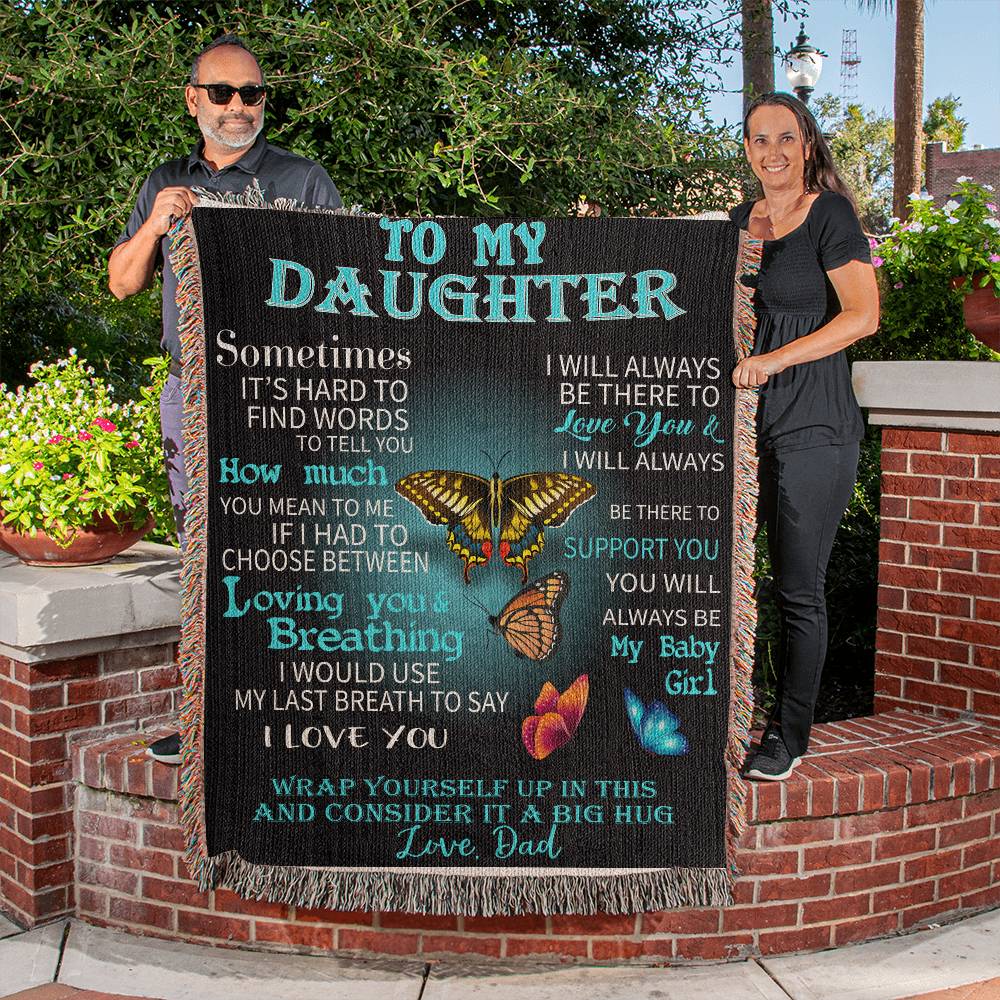 Daughter Woven Blanket Gift-[product type]