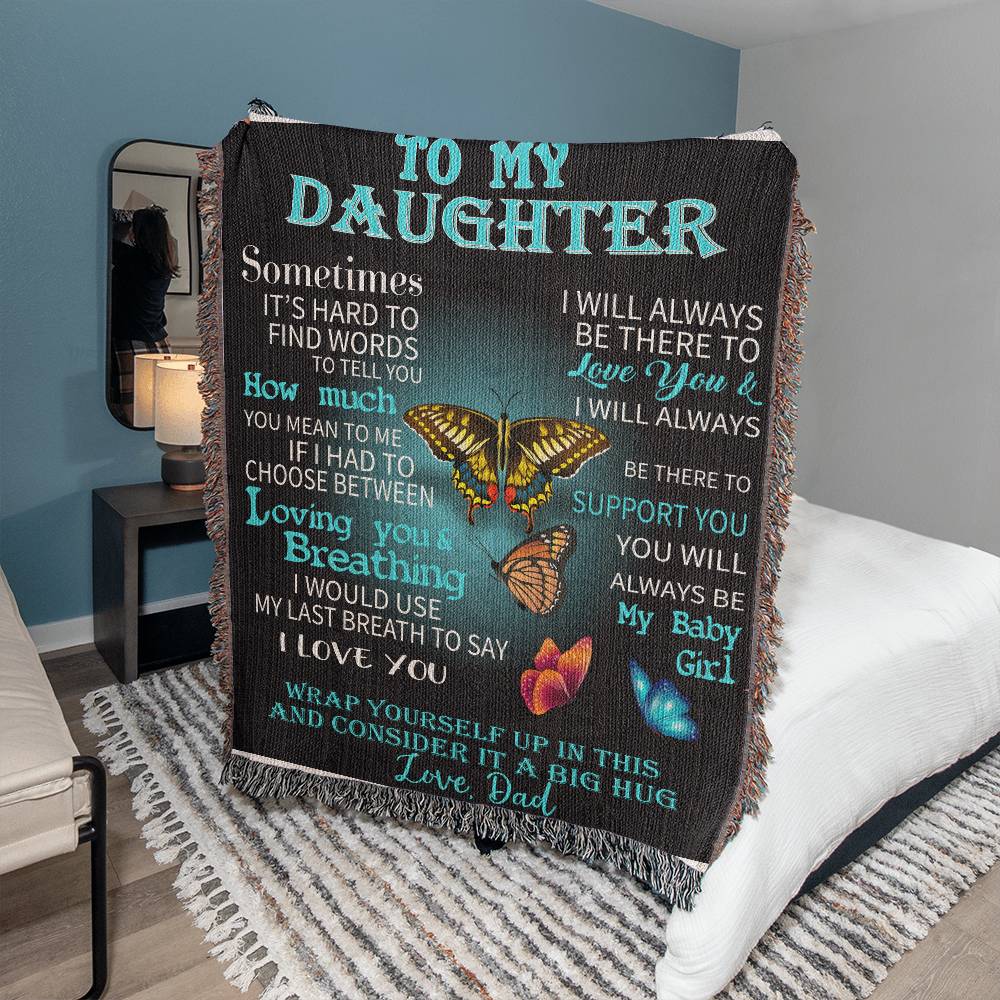 Daughter Woven Blanket Gift-[product type]