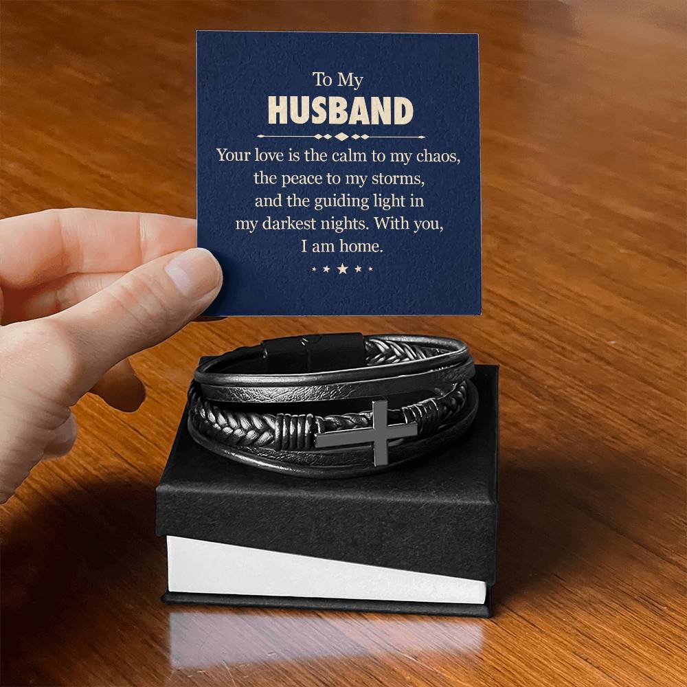 To My Husband - Your Love - Mens Cross Bracelet-[product type]