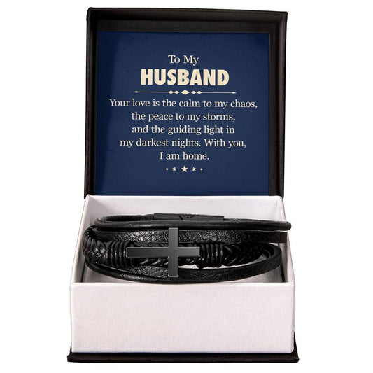 To My Husband - Your Love - Mens Cross Bracelet-[product type]