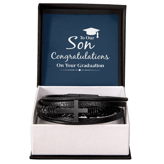 Son Graduation Mens Cross Bracelet-[product type]