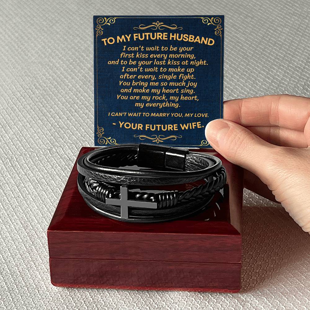 Future Husband Mens Cross Bracelet-[product type]