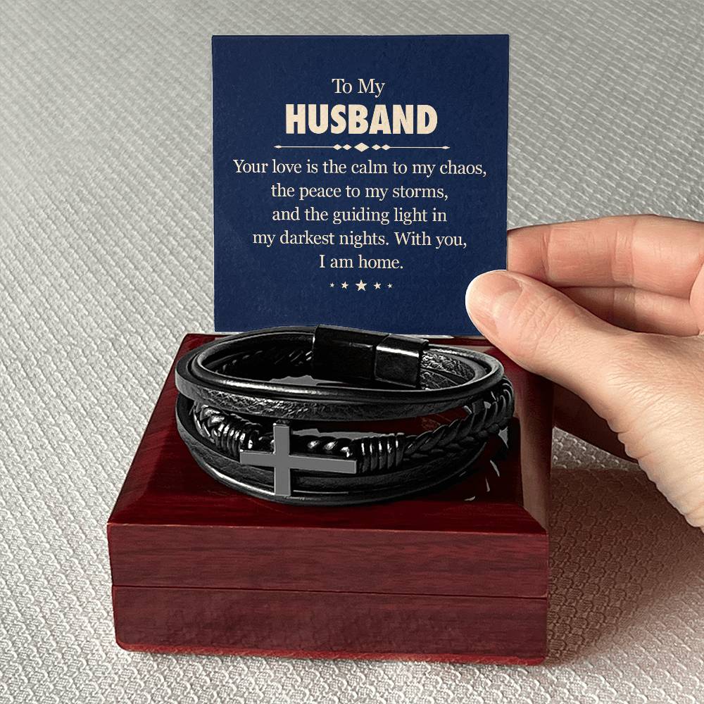 To My Husband - Your Love - Mens Cross Bracelet-[product type]