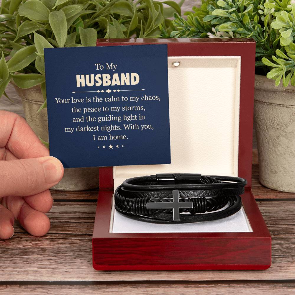 To My Husband - Your Love - Mens Cross Bracelet-[product type]