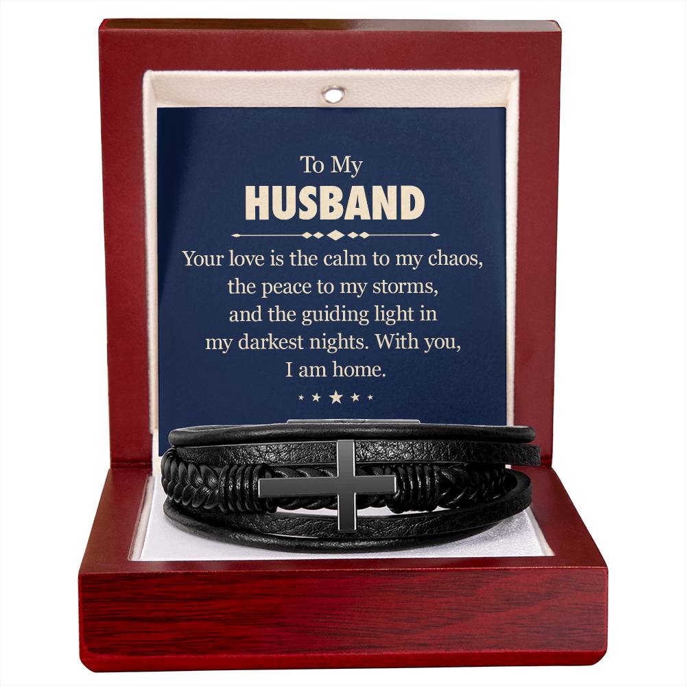 To My Husband - Your Love - Mens Cross Bracelet-[product type]