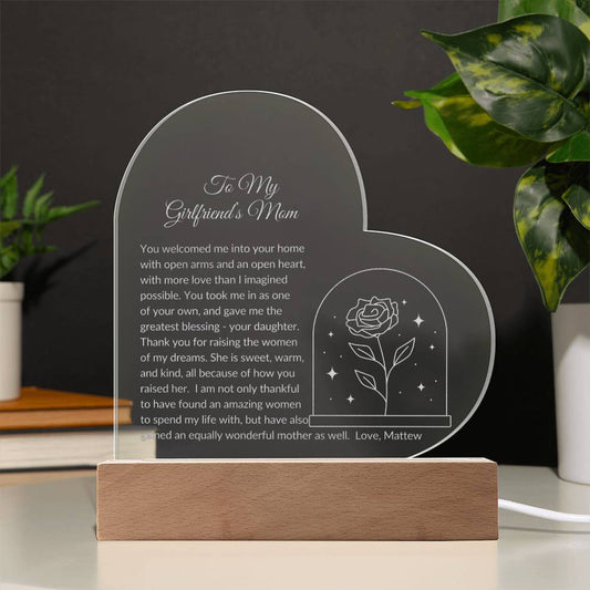 To My Girlfriends Mom Acrylic Plaque Gift-[product type]