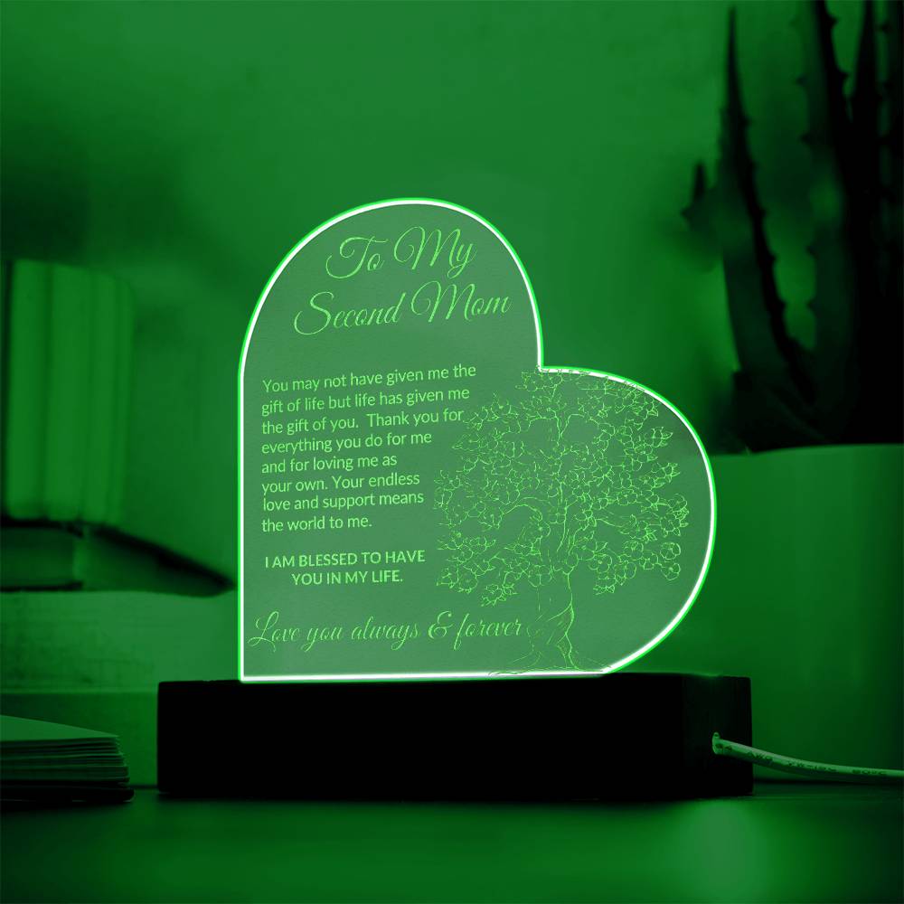 To My Second Mom Engraved Acrylic Plaque-[product type]