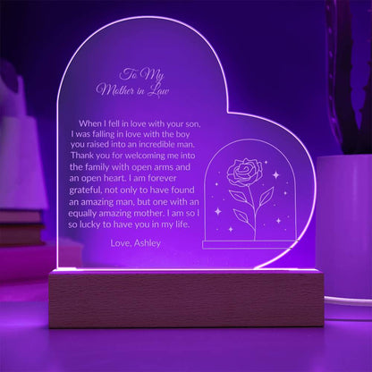 To My Mother in Law Engraved Acrylic Plaque Gift-[product type]