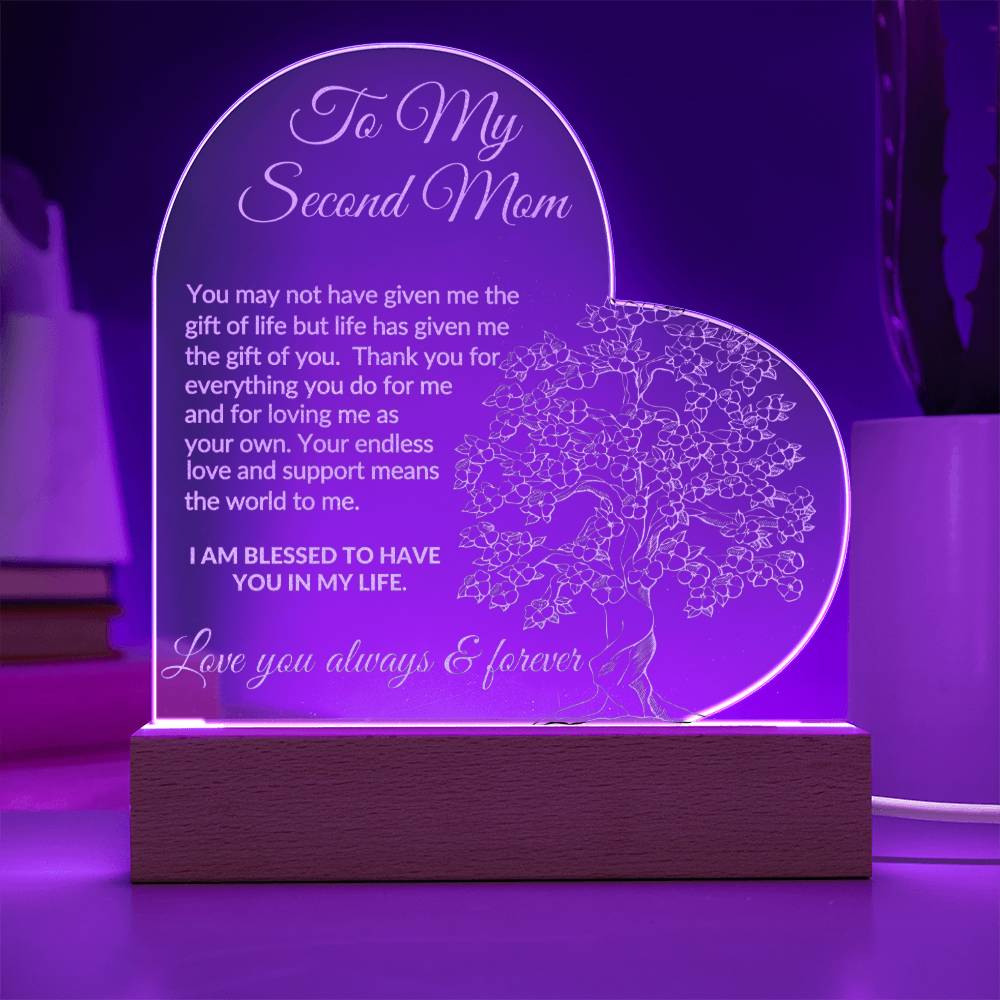 To My Second Mom Engraved Acrylic Plaque-[product type]