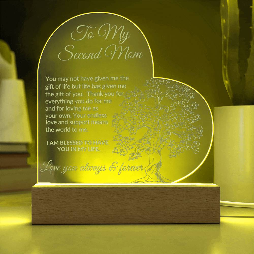 To My Second Mom Engraved Acrylic Plaque-[product type]