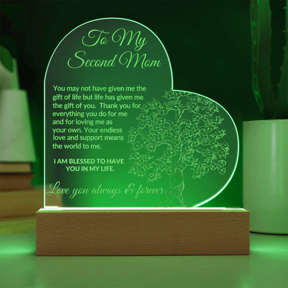 To My Second Mom Engraved Acrylic Plaque-[product type]