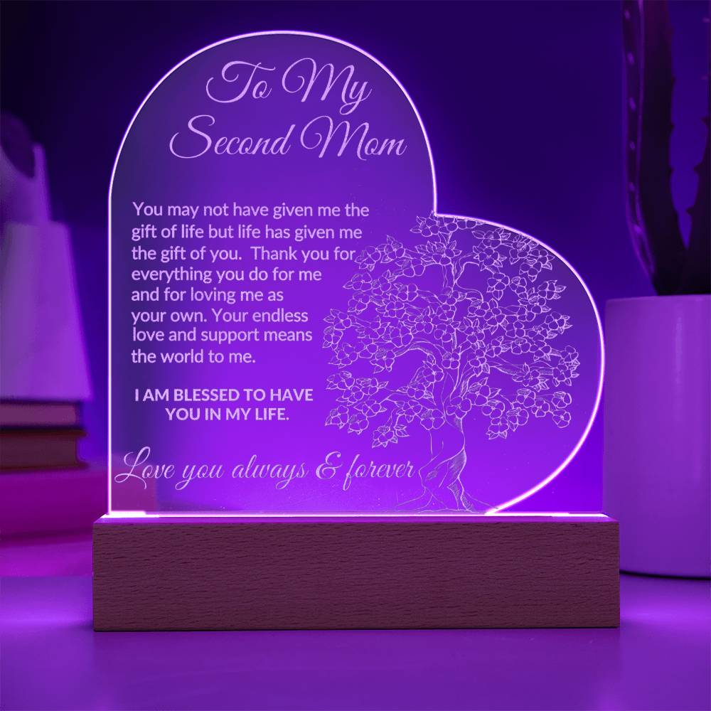 To My Second Mom Engraved Acrylic Plaque-[product type]