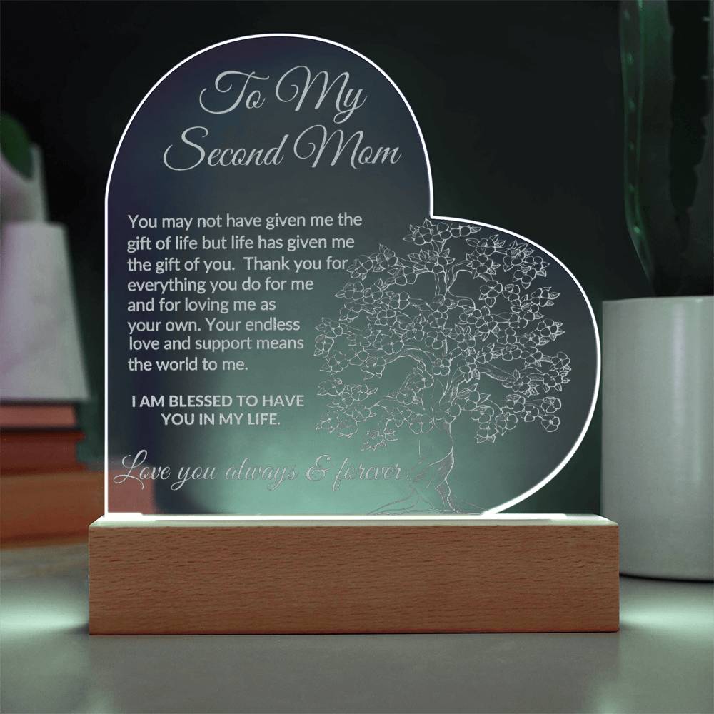 To My Second Mom Engraved Acrylic Plaque-[product type]