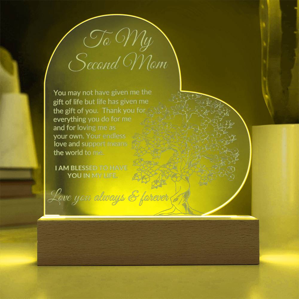 To My Second Mom Engraved Acrylic Plaque-[product type]