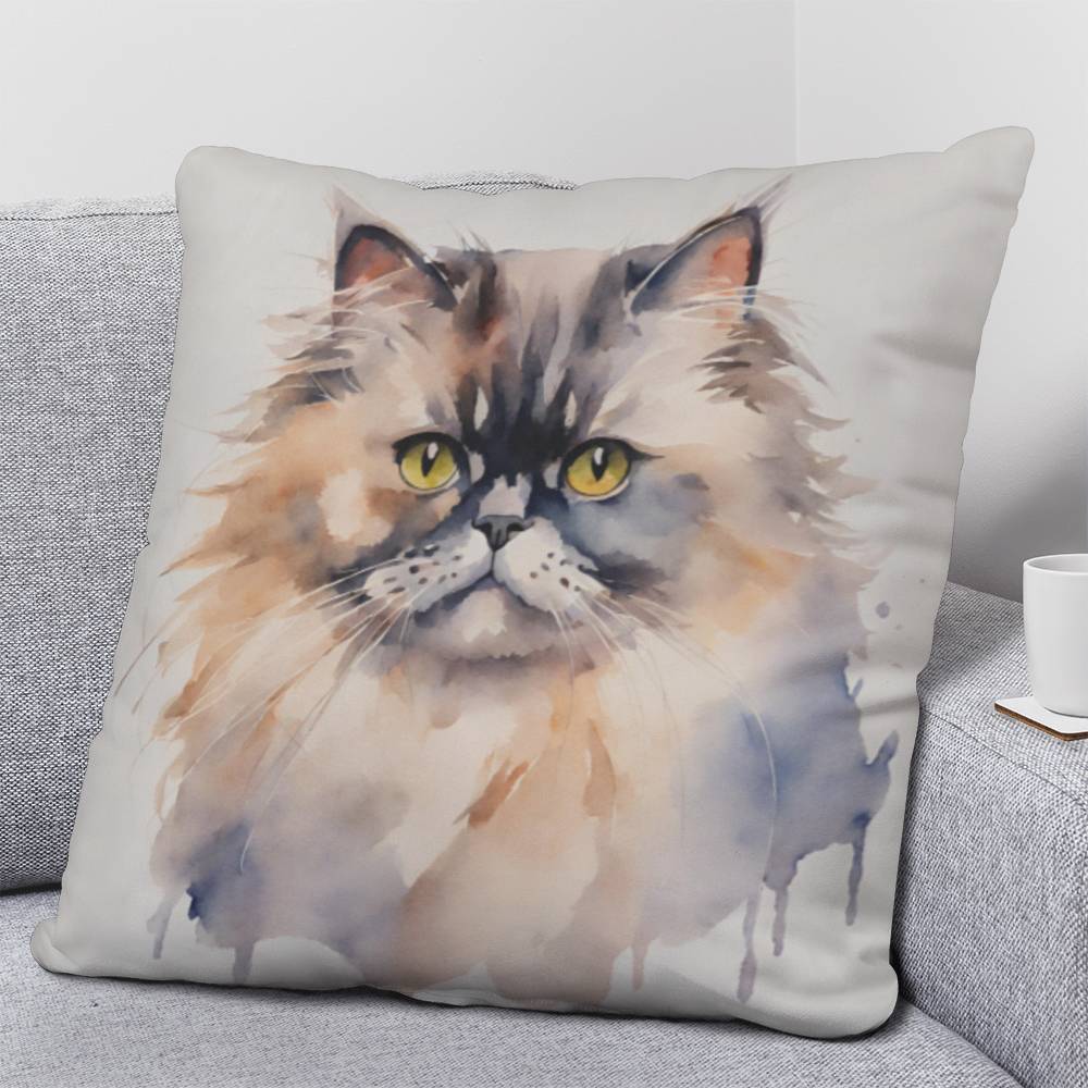 Watercolor Cat Pillow in 5 Sizes-[product type]