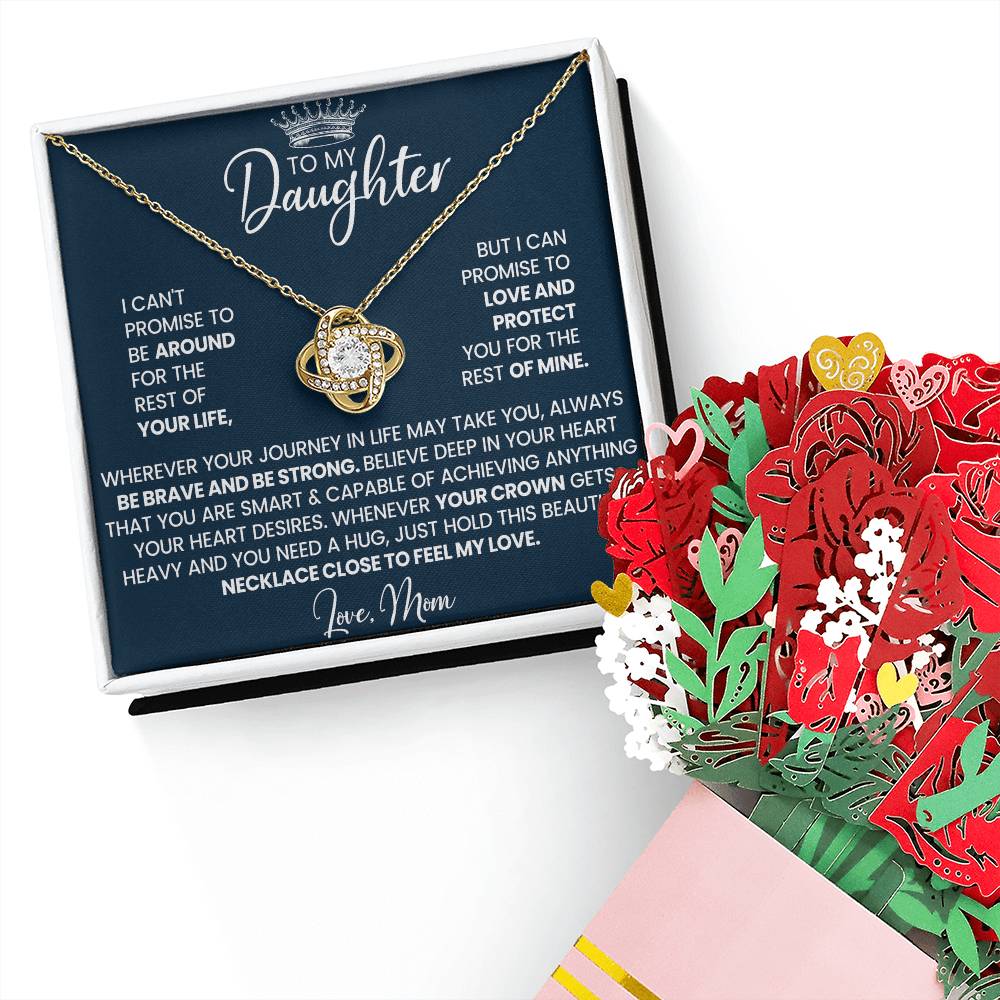 Daughter Knot Necklace & Flower Bouquet Gift Set