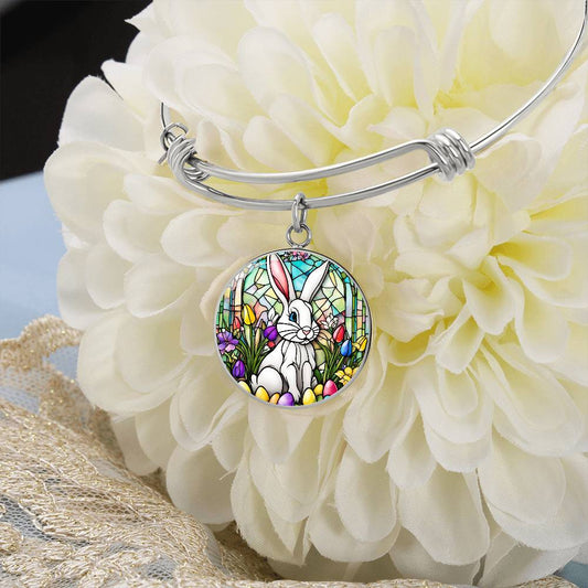 Easter Bunny Bangle Bracelet with Optional Engraving-[product type]