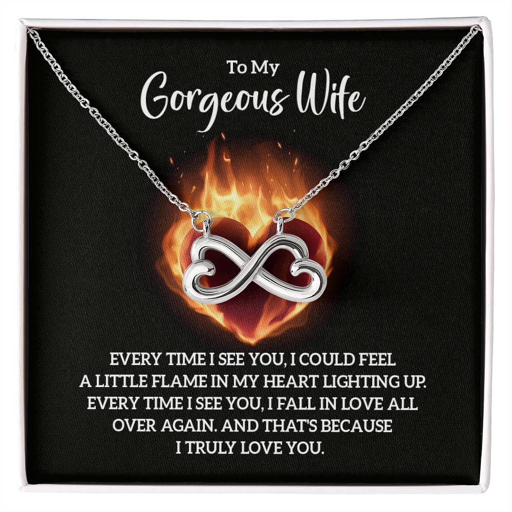 To My Gorgeous Wife endless love necklace