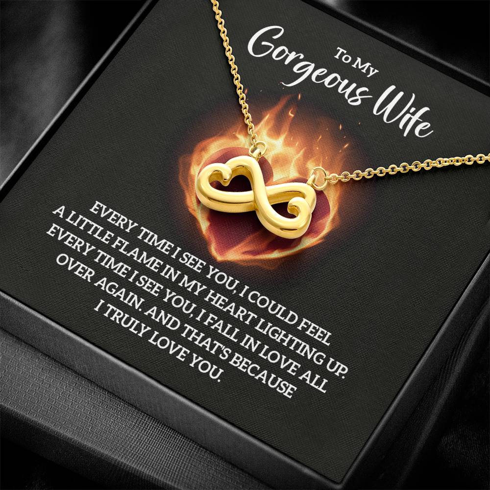 To My Gorgeous Wife endless love necklace