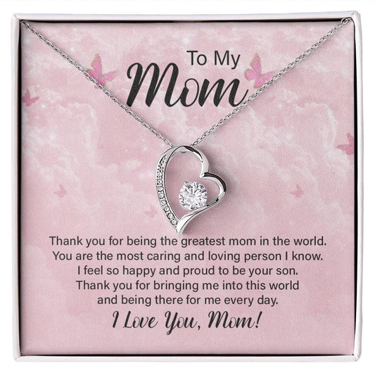 Greatest Mom Heart Necklace Gift-[product type]