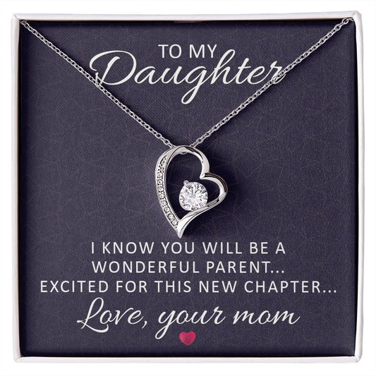 To Mom-to-Be From Her Mother Heart Necklace Gift-[product type]