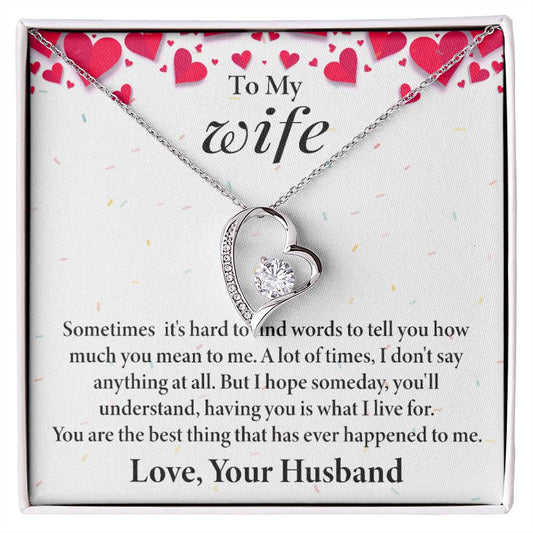 Wife Best Thing Heart Necklace Gift-[product type]