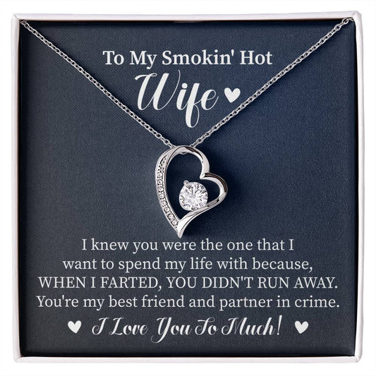 Smoking Hot Wife Humerous Heart Necklace Gift-[product type]