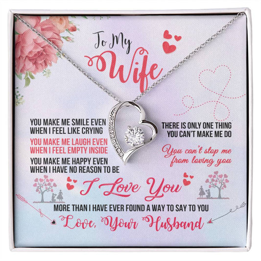 Wife You Make Me Smile Heart Necklace Gift-[product type]