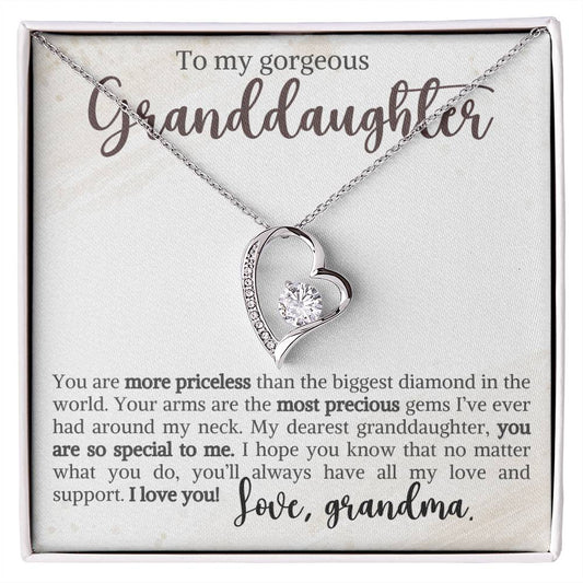 To My Granddaughter Necklace, Christmas Birthday Gift For Granddaughter-[product type]