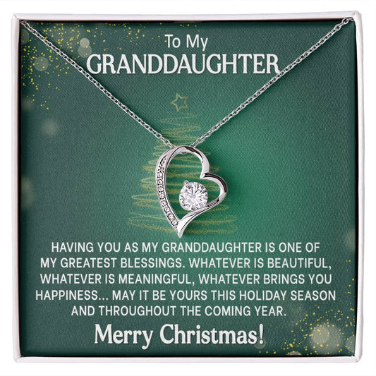 Granddaughter Heart Necklace Christmas Gift-[product type]