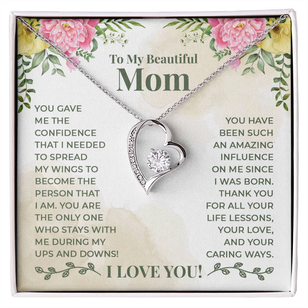 To My Beautiful Mom -An Amazing Influence-  Heart Necklace Gift-[product type]