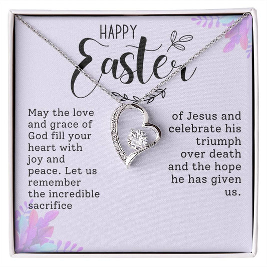 Happy Easter Heart Necklace Gift-[product type]