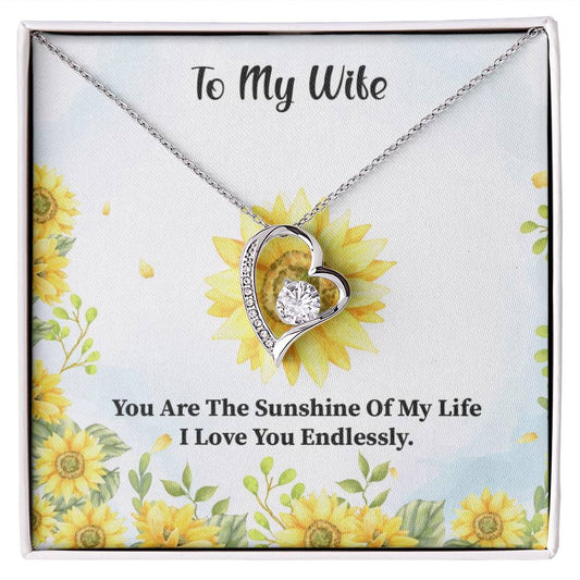 Wife My Sunshine Heart Necklace Gift-[product type]