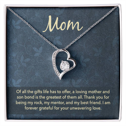 Mom The Greatest Gift Heart Necklace-[product type]