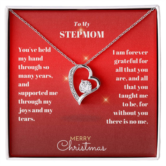 Stepmom Christmas Heart Necklace Gift-[product type]