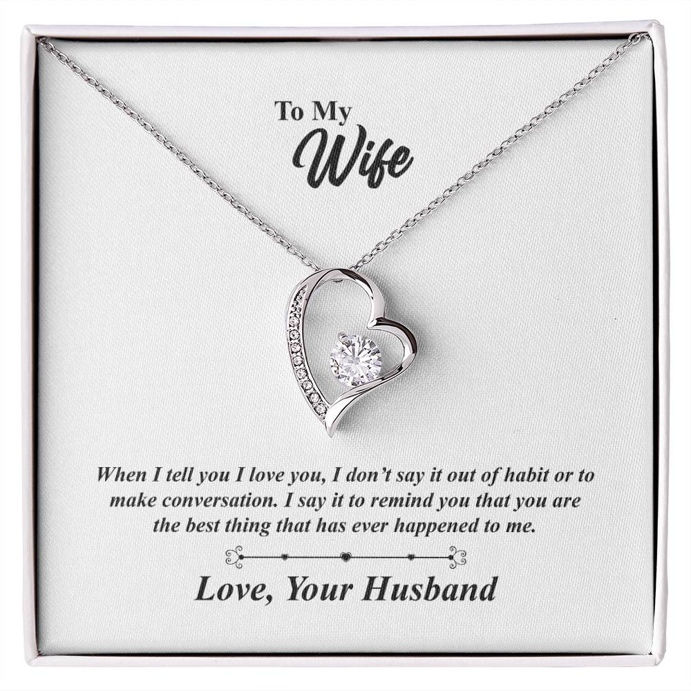 Wife The Best Thing Heart Necklace Gift-[product type]