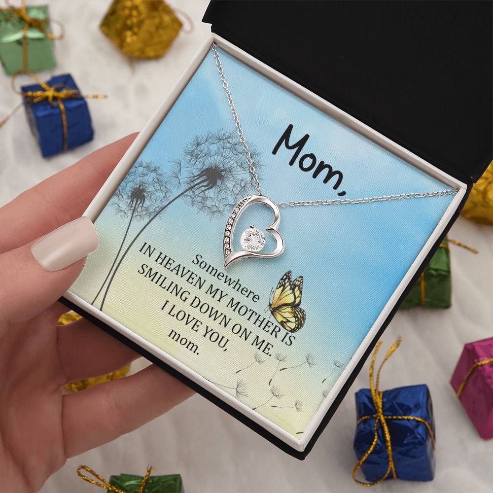 Somewhere in Heaven My Mother Heart Necklace Gift-[product type]