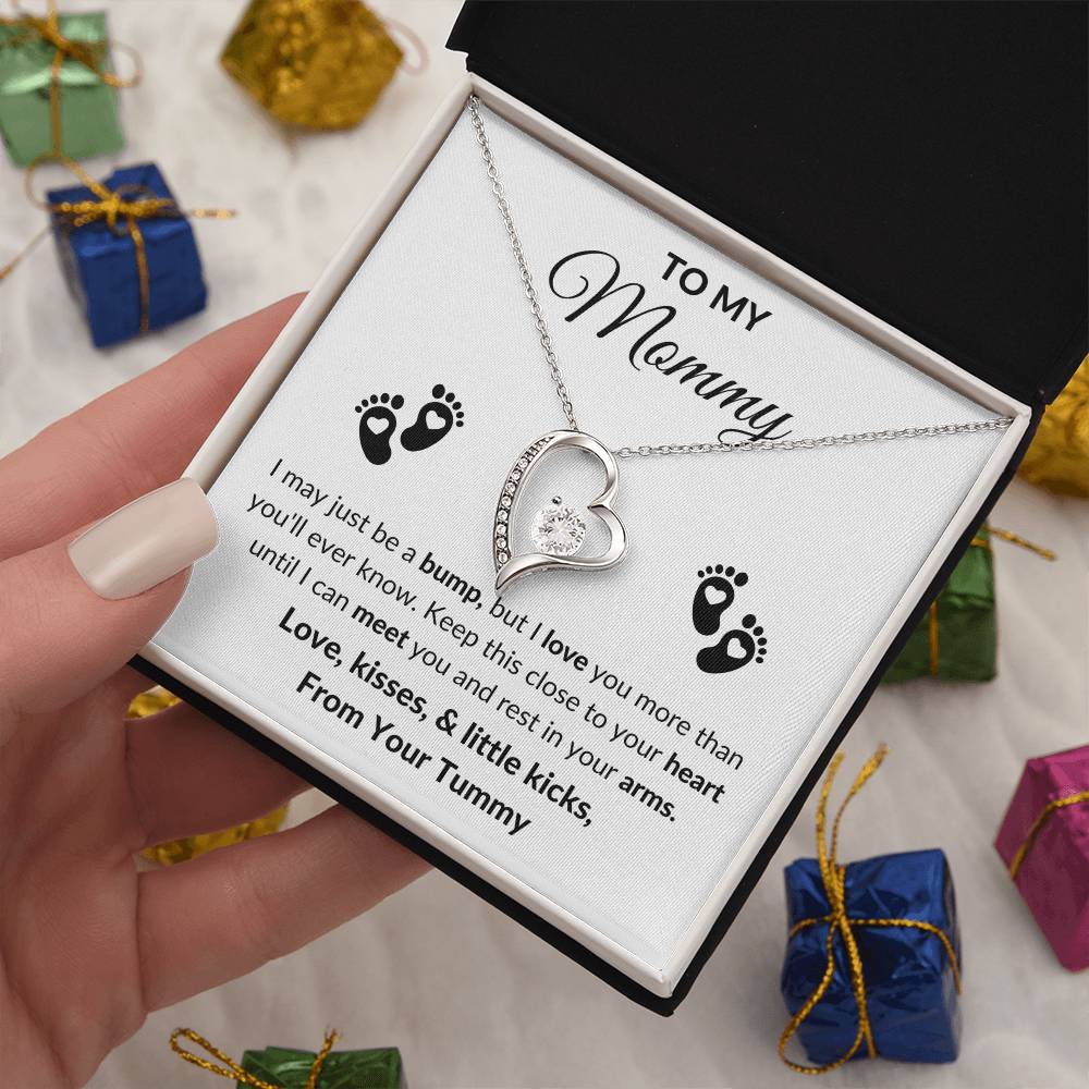 Mommy to Be From Tummy Heart Necklace Gift-[Heartfelt Family Gift]