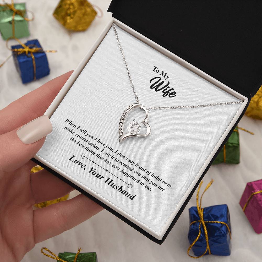 Wife The Best Thing Heart Necklace Gift-[product type]